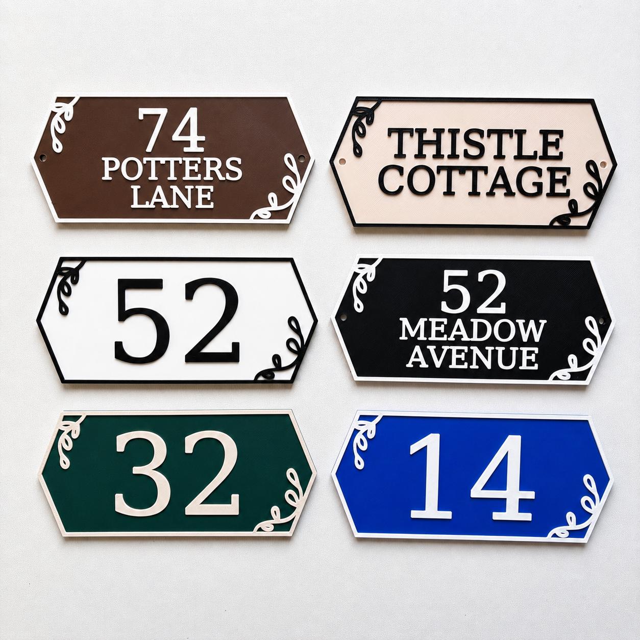 Personalised House Name Number Sign – Custom Front Door Gate Street Plate Plaque