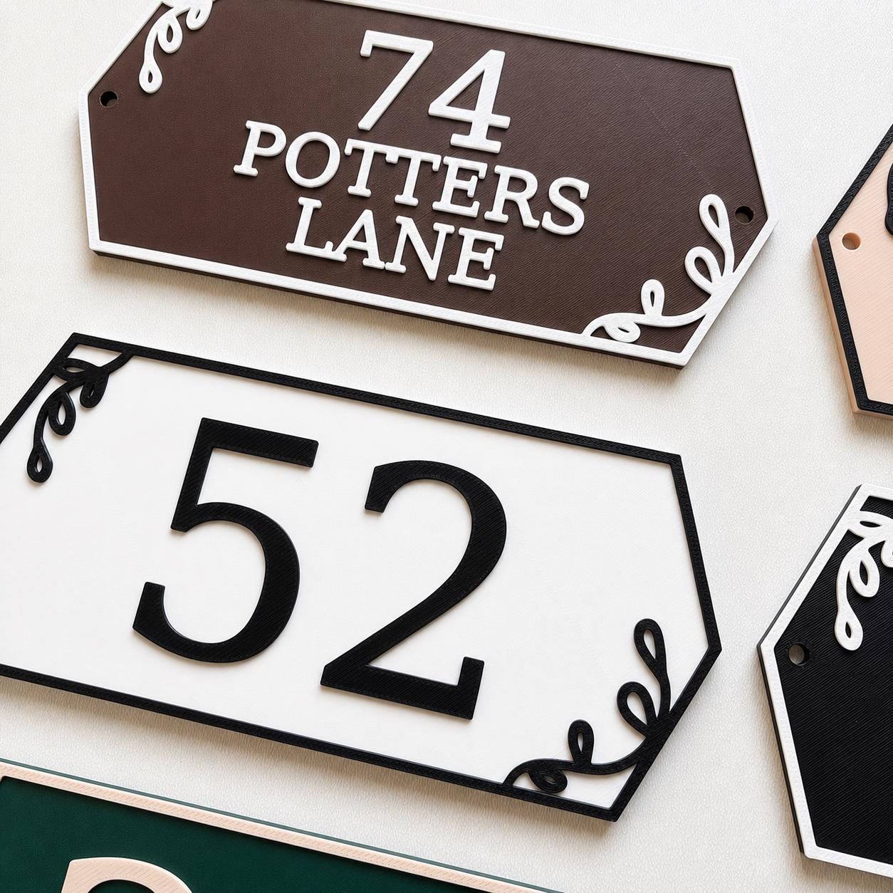 Personalised House Name Number Sign – Custom Front Door Gate Street Plate Plaque
