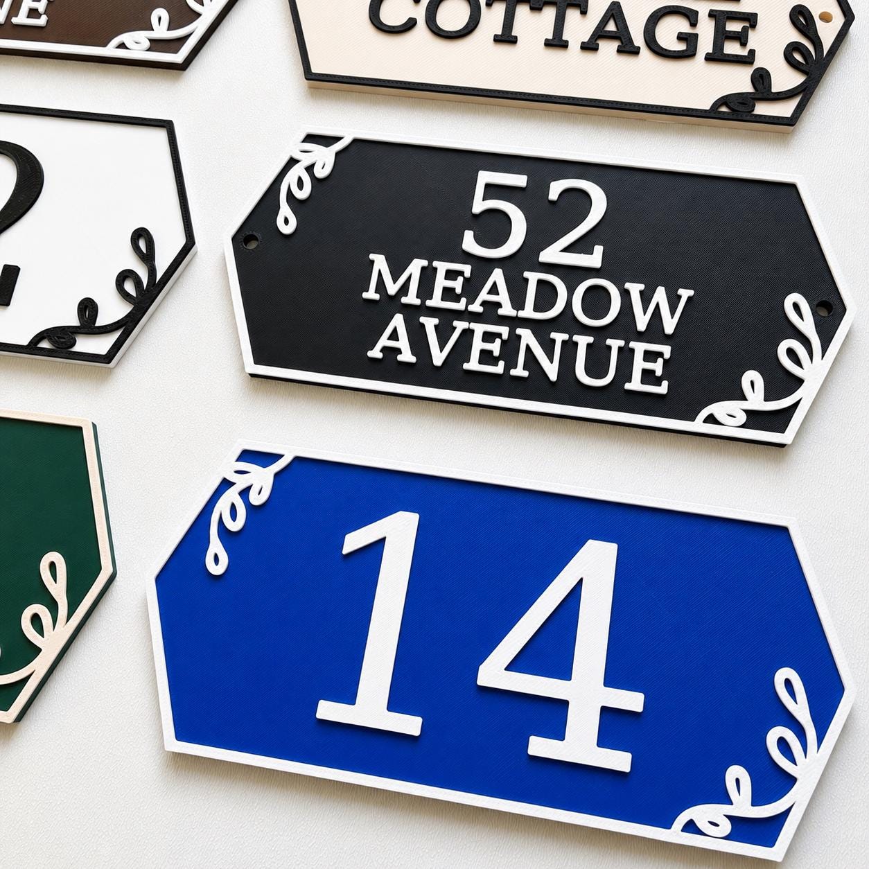 Personalised House Name Number Sign – Custom Front Door Gate Street Plate Plaque