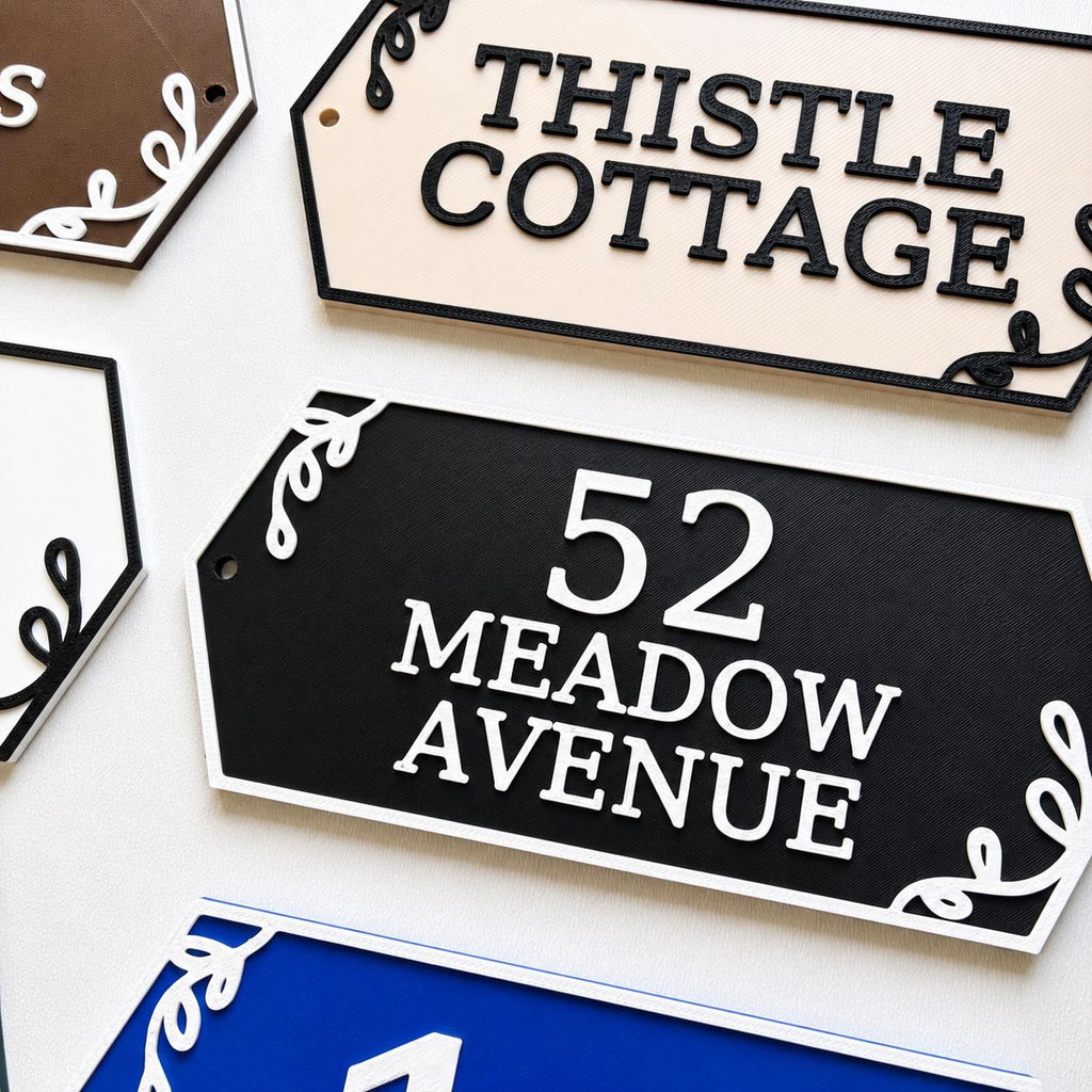 Personalised House Name Number Sign – Custom Front Door Gate Street Plate Plaque