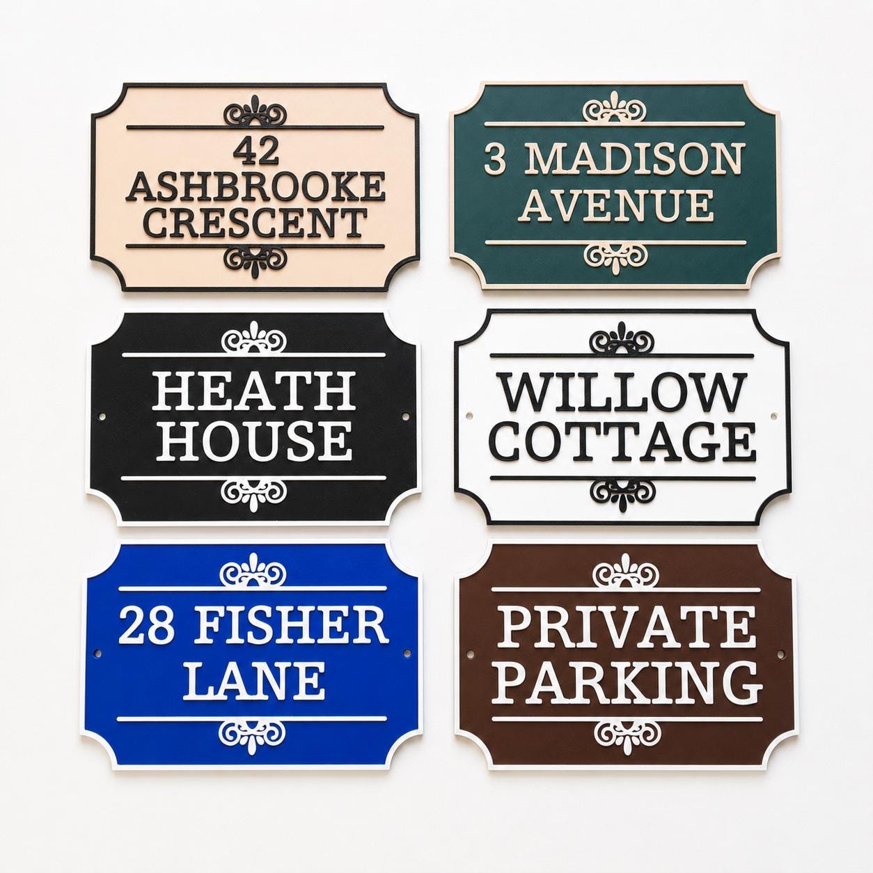 Personalised House Name Sign - Custom Text Door Gate Street Parking Plate Plaque