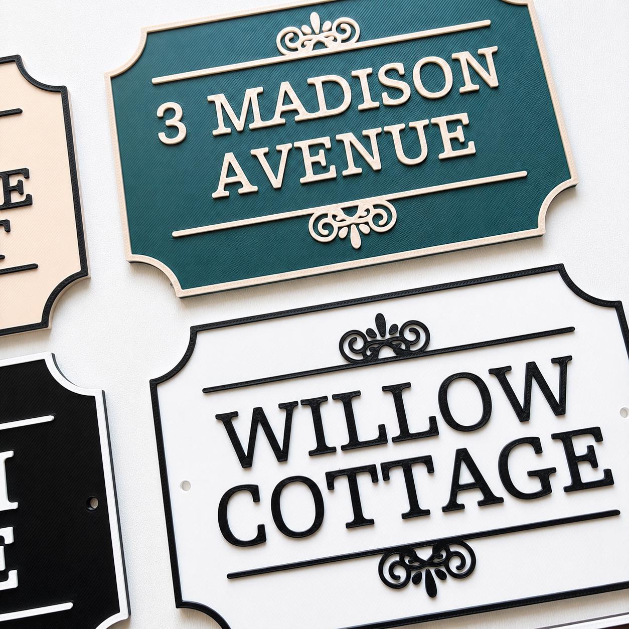 Personalised House Name Sign - Custom Text Door Gate Street Parking Plate Plaque