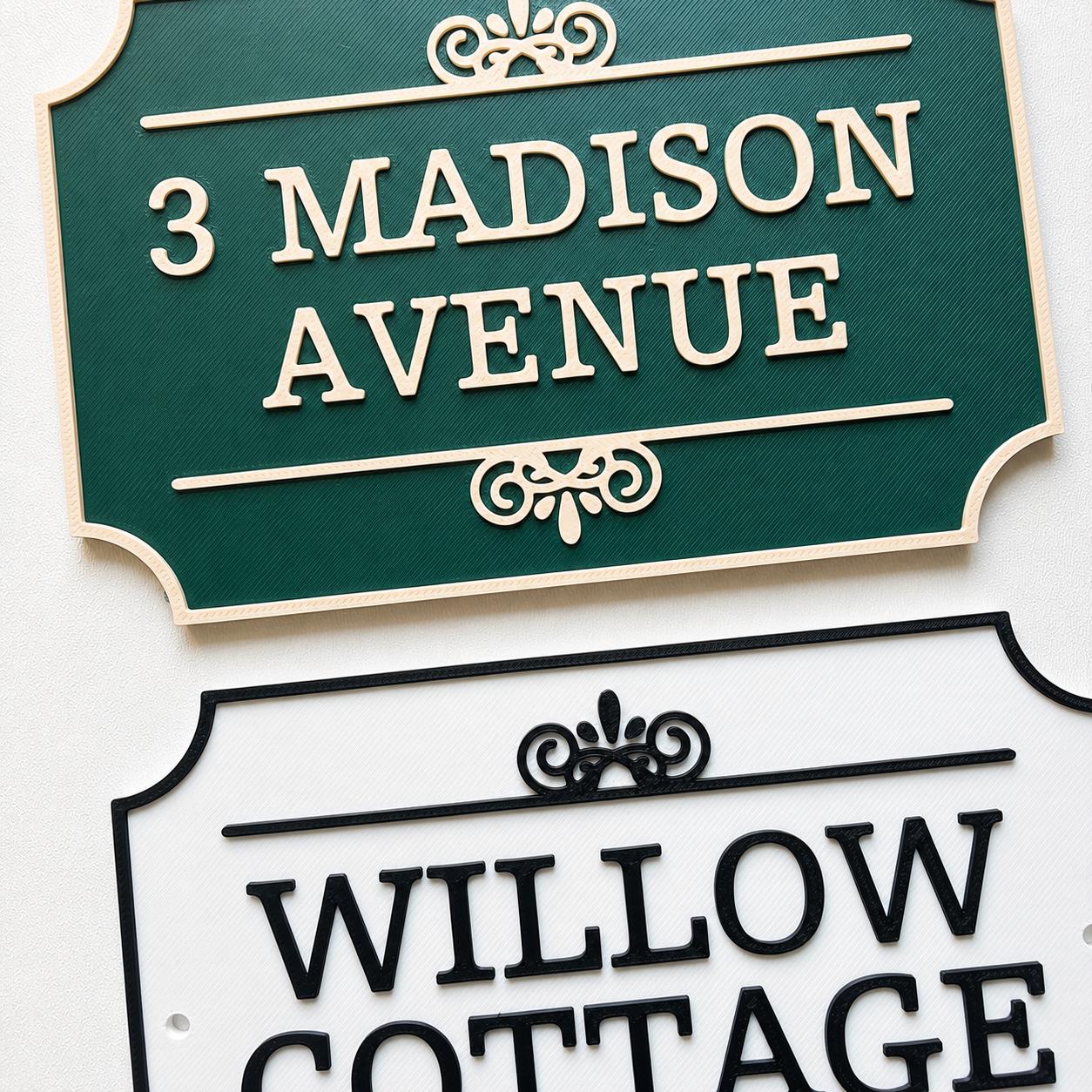 Personalised House Name Sign - Custom Text Door Gate Street Parking Plate Plaque