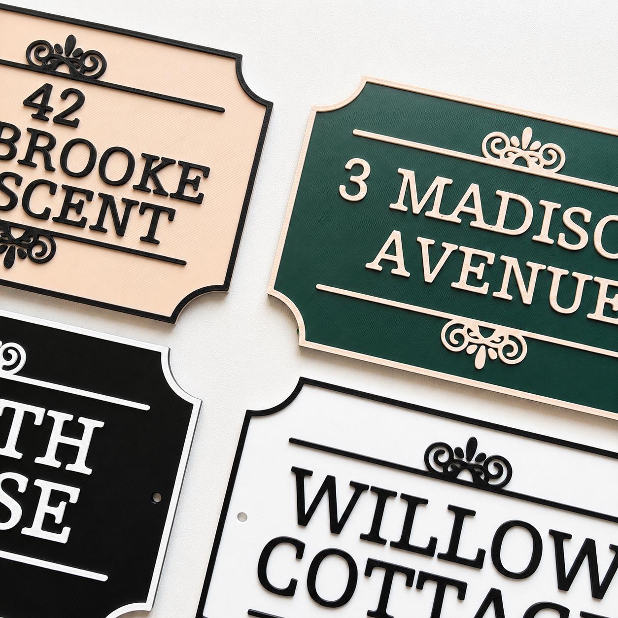 Personalised House Name Sign - Custom Text Door Gate Street Parking Plate Plaque