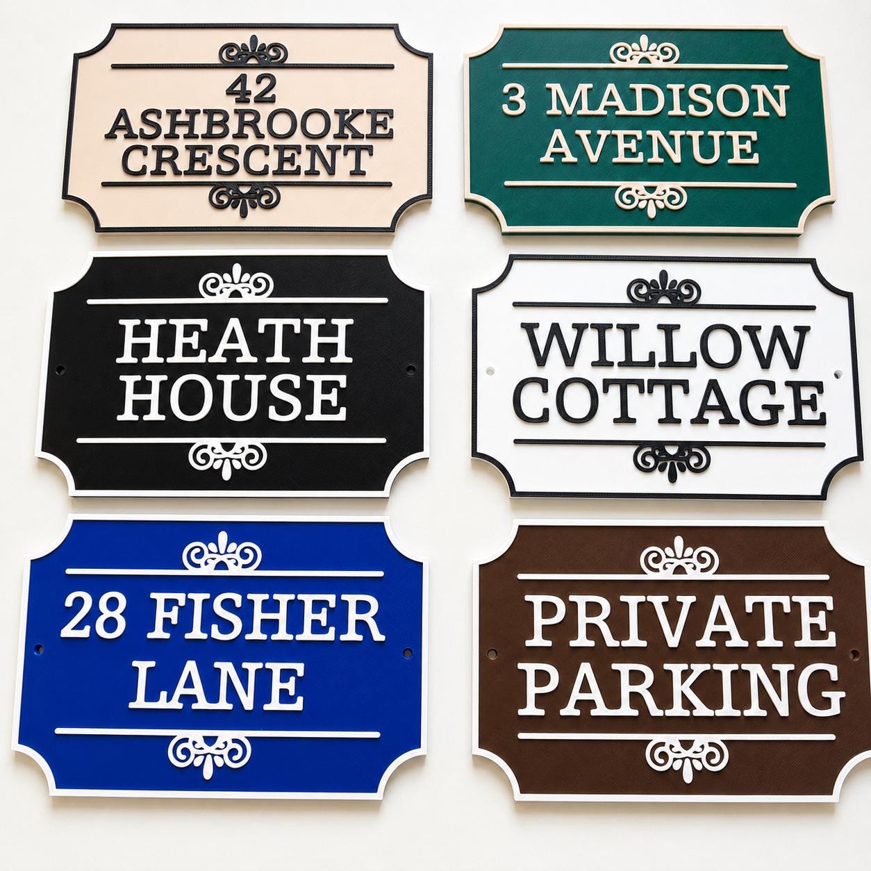 Personalised House Name Sign - Custom Text Door Gate Street Parking Plate Plaque