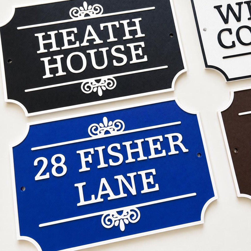 Personalised House Name Sign - Custom Text Door Gate Street Parking Plate Plaque