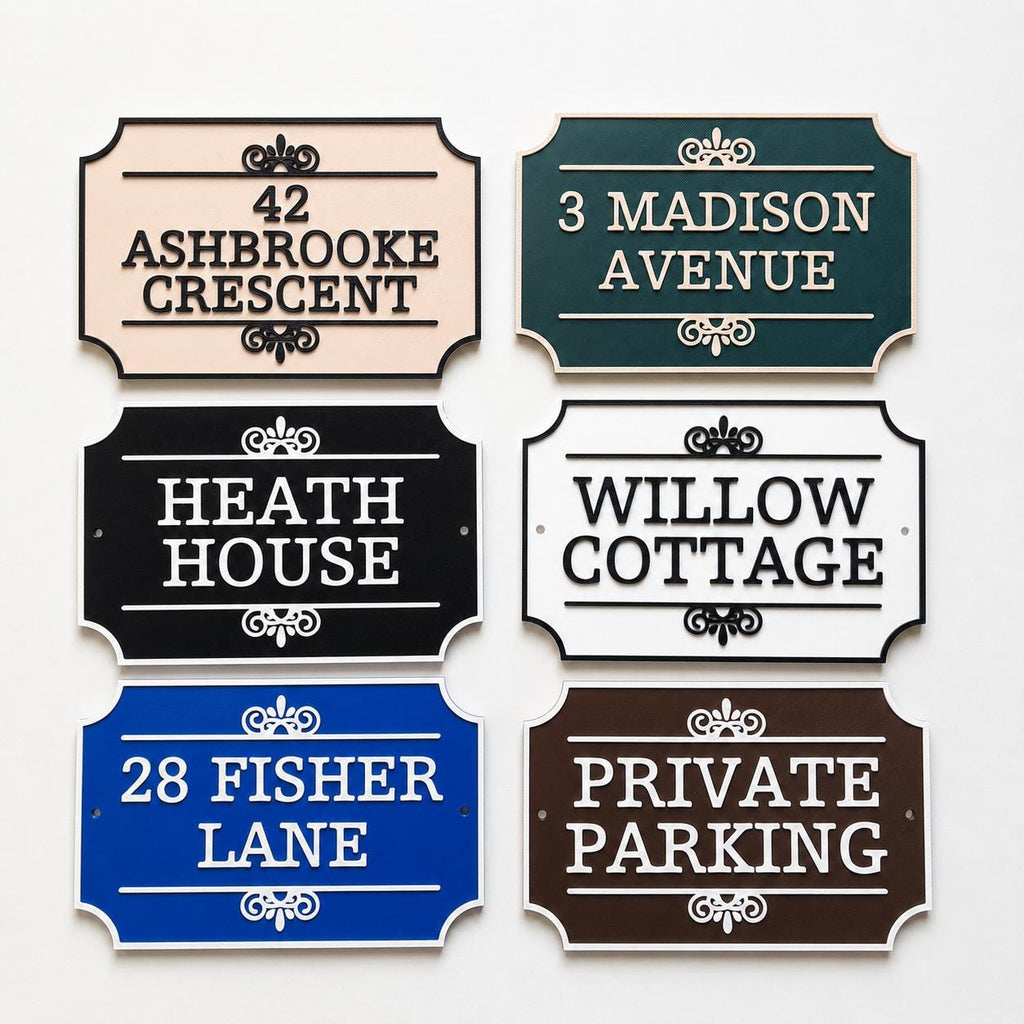 Personalised House Name Sign - Custom Text Door Gate Street Parking Plate Plaque