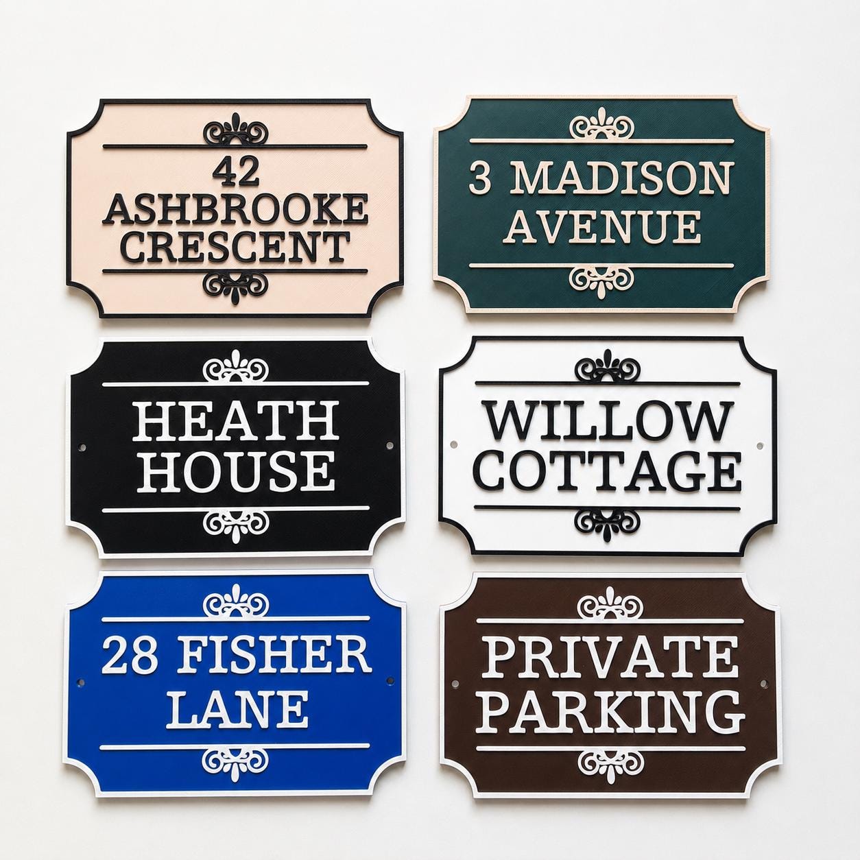 Personalised House Name Sign - Custom Text Door Gate Street Parking Plate Plaque