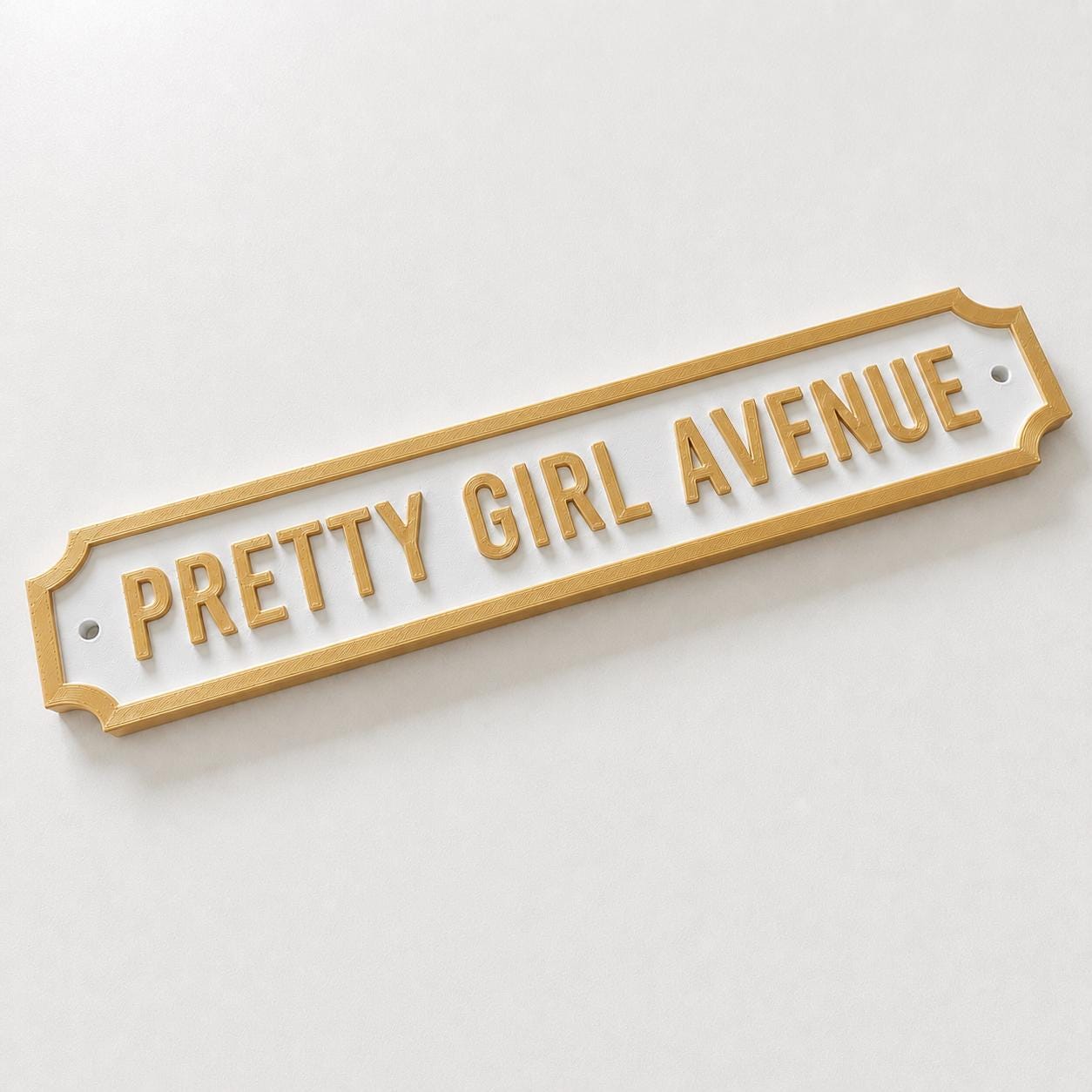 Pretty Girl Avenue Sign Girls Pink Bedroom Decor Door Decoration Plate Plaque
