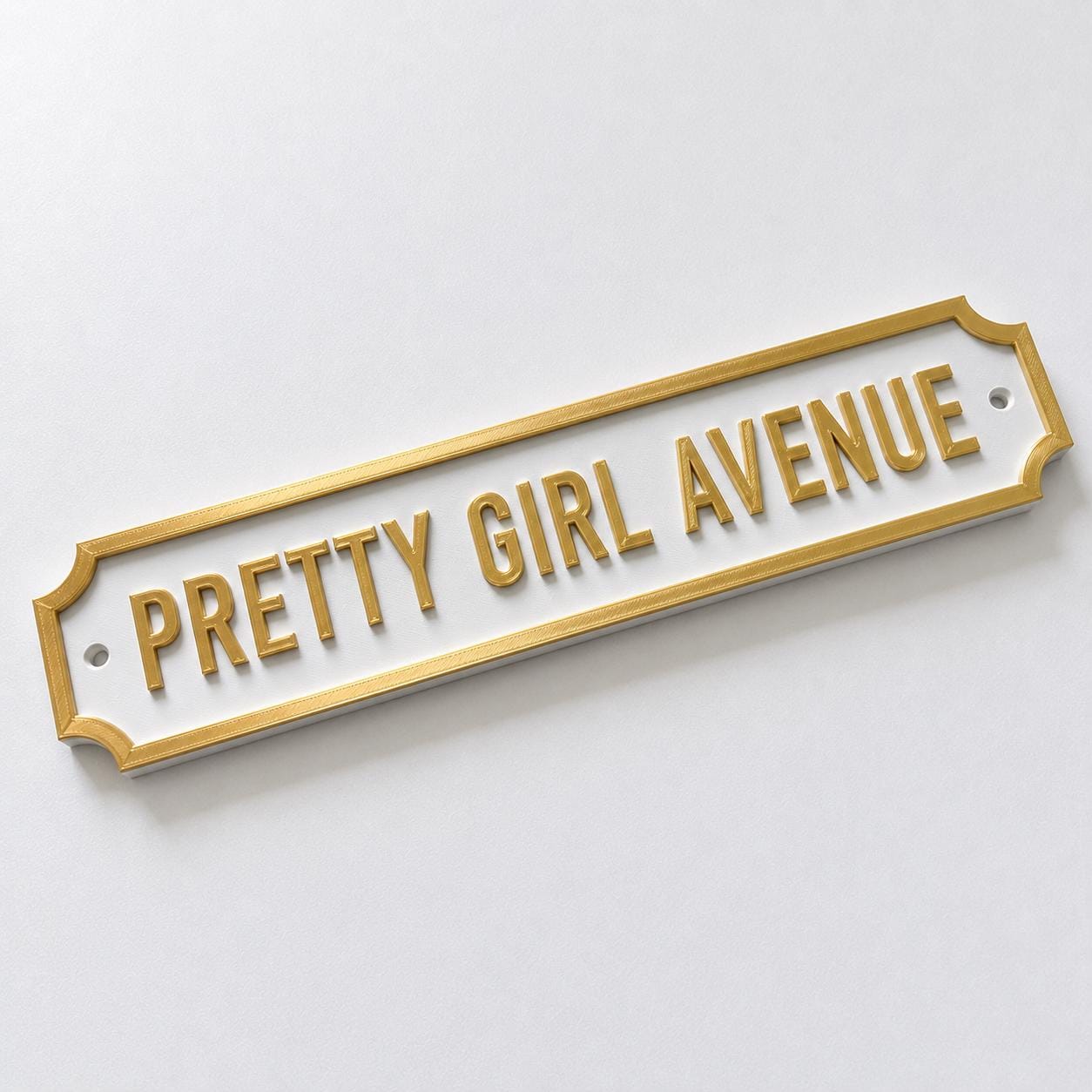 Pretty Girl Avenue Sign Girls Pink Bedroom Decor Door Decoration Plate Plaque