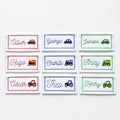 Personalised Embroidered Name Patch Iron & Sew On Custom Text Car Train Tractor