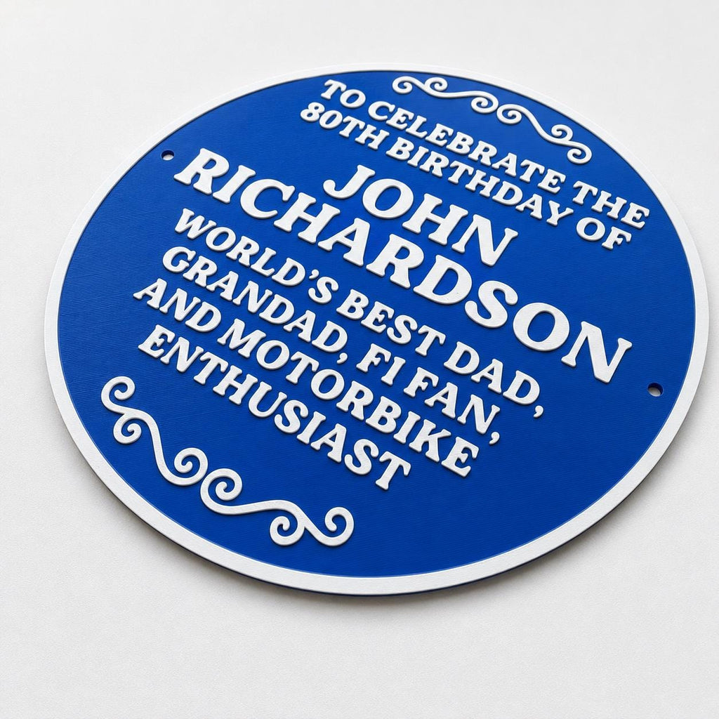 Personalised Blue Plaque - Fully Customised Heritage Style Wall Plate Sign Gift