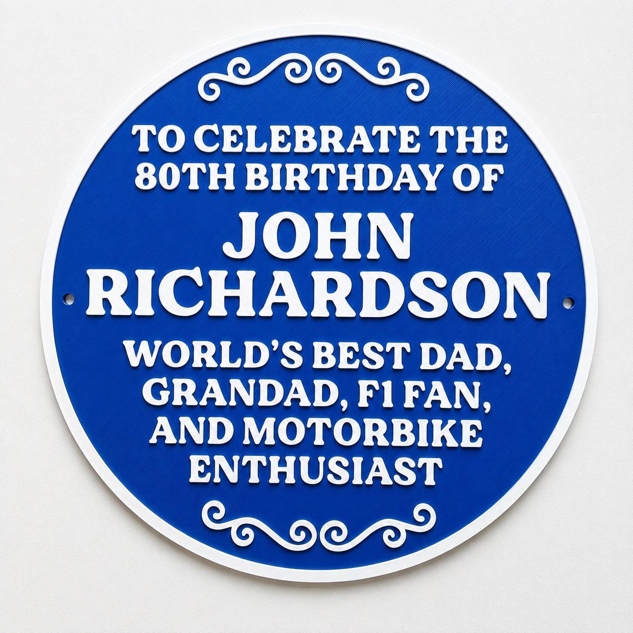 Personalised Blue Plaque - Fully Customised Heritage Style Wall Plate Sign Gift