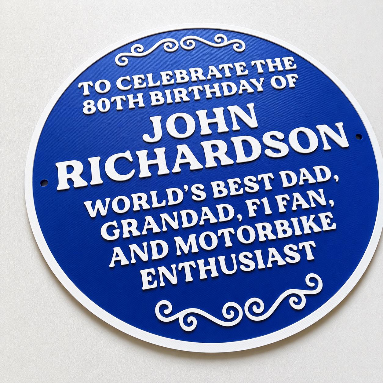 Personalised Blue Plaque - Fully Customised Heritage Style Wall Plate Sign Gift