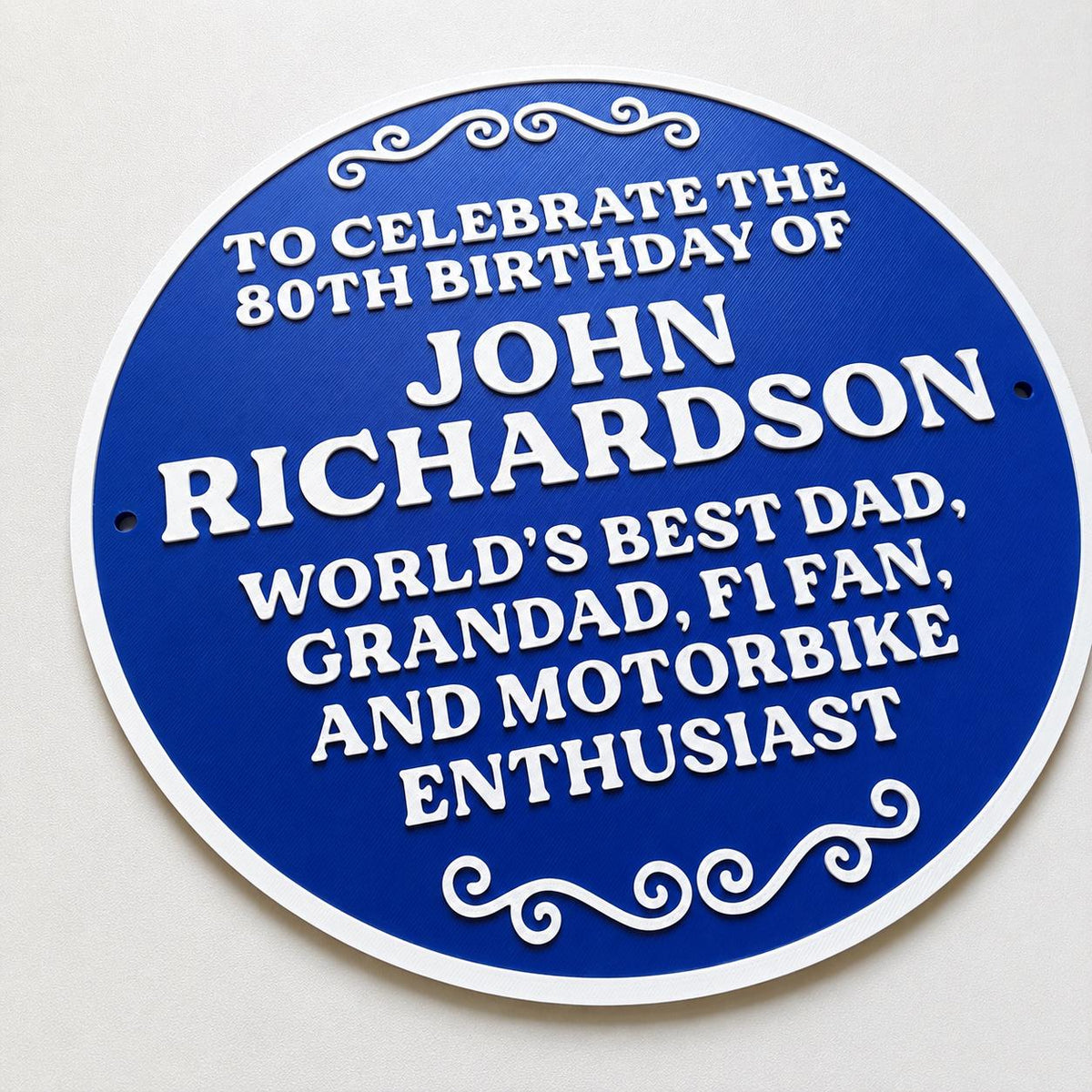 Personalised Blue Plaque - Fully Customised Heritage Style Wall Plate Sign Gift