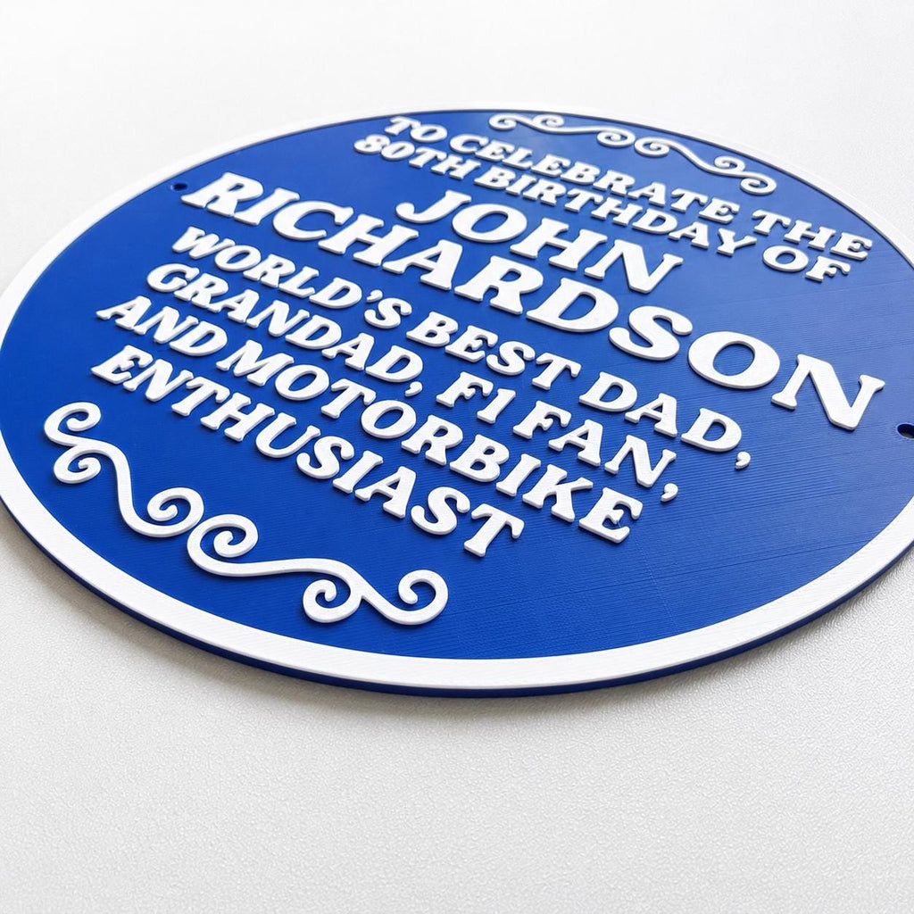 Personalised Blue Plaque - Fully Customised Heritage Style Wall Plate Sign Gift