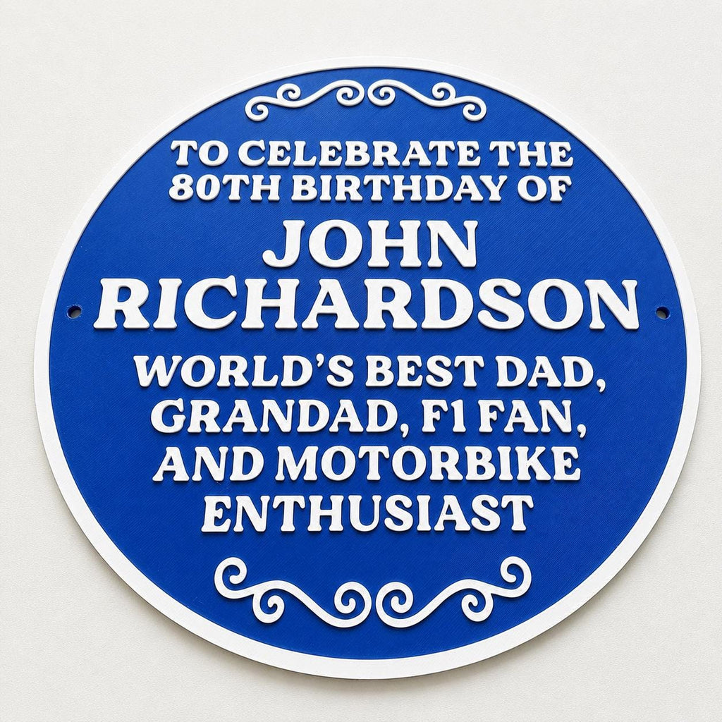 Personalised Blue Plaque - Fully Customised Heritage Style Wall Plate Sign Gift