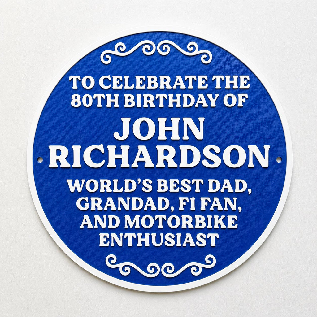 Personalised Blue Plaque - Fully Customised Heritage Style Wall Plate Sign Gift