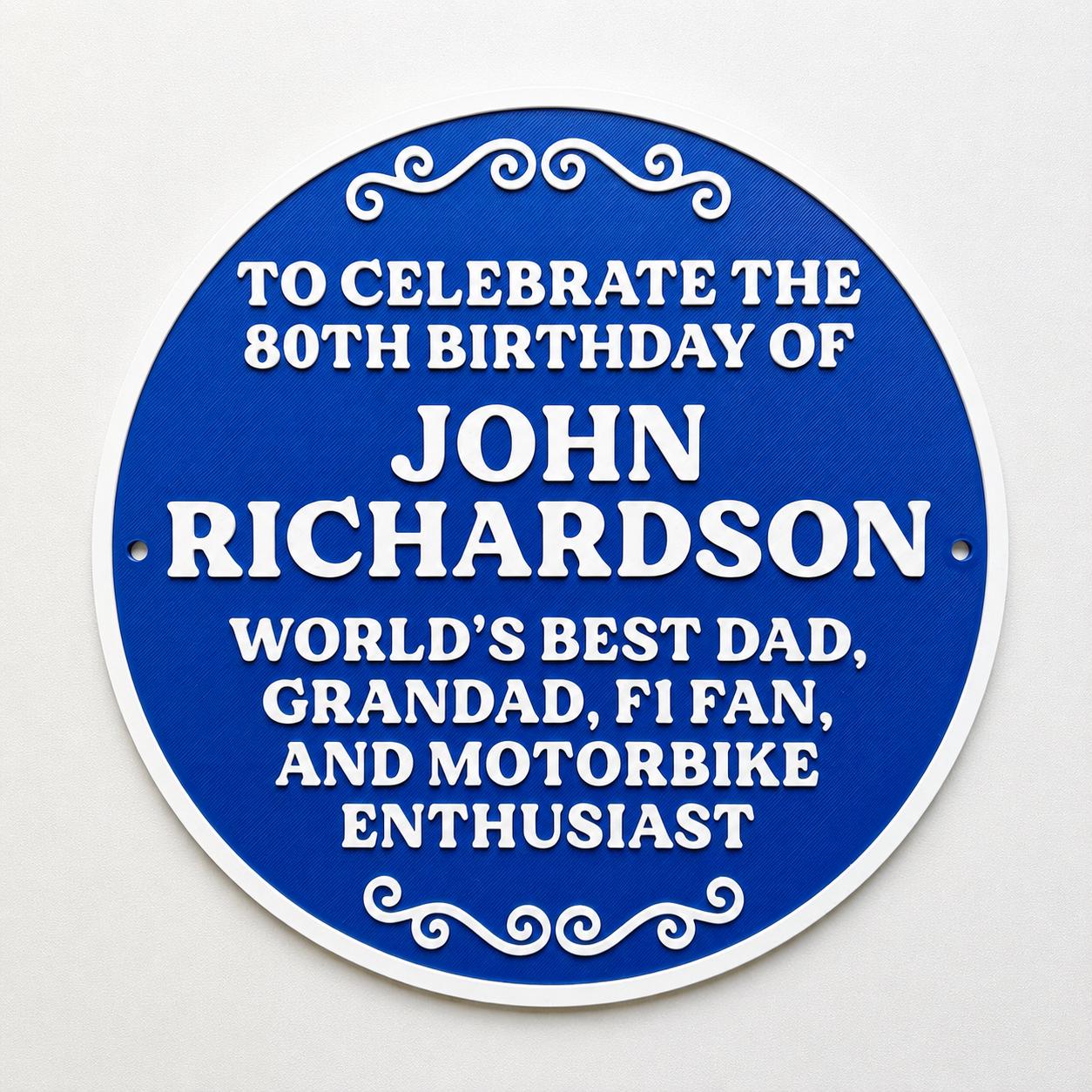 Personalised Blue Plaque - Fully Customised Heritage Style Wall Plate Sign Gift