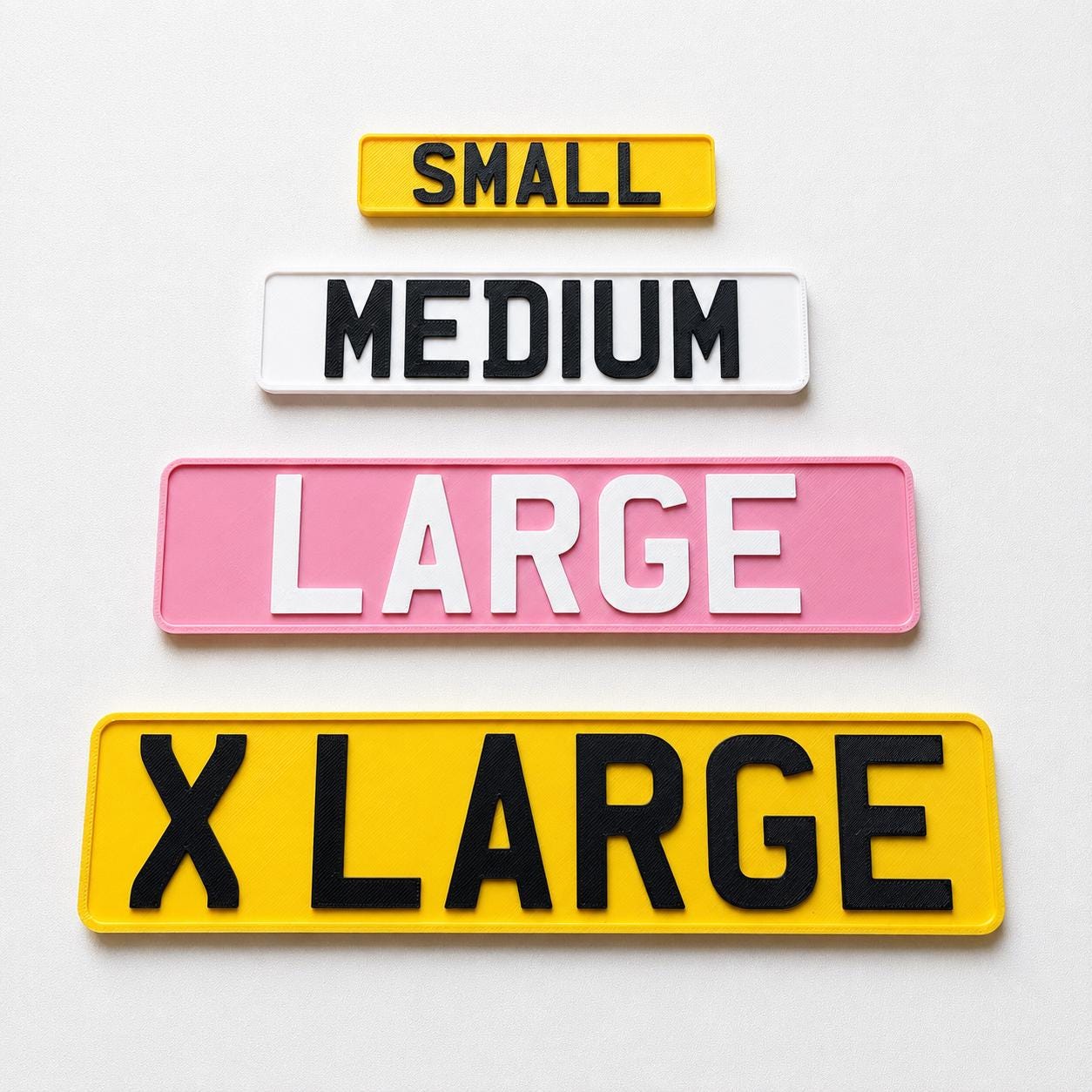 Personalised Number Plate Signs - Custom Text Mini Novelty License Registration
