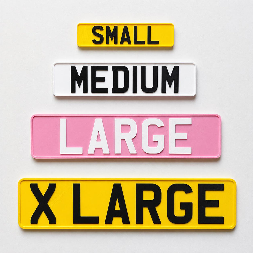 Personalised Number Plate Signs - Custom Text Mini Novelty License Registration