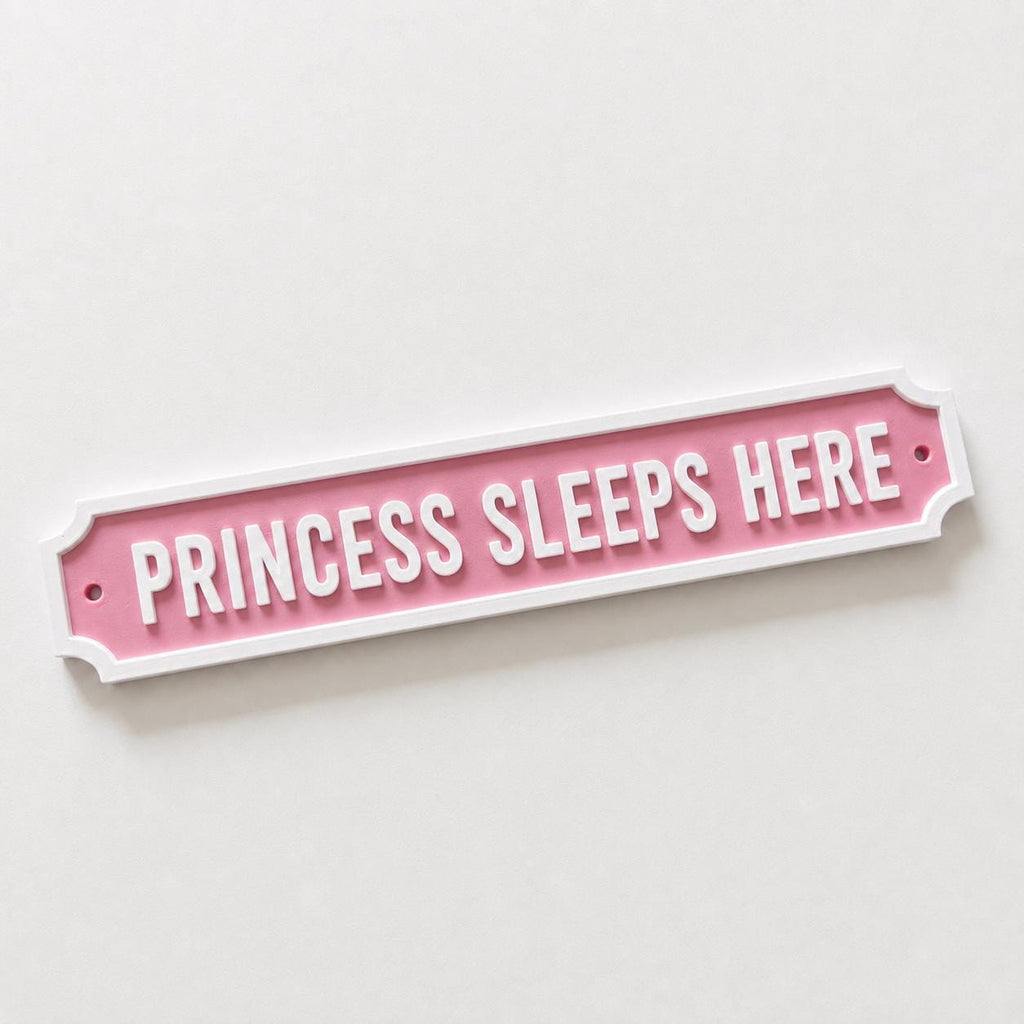 Princess Sleeps Here Sign Girls Pink Bedroom Decor Door Decoration Plate Plaque