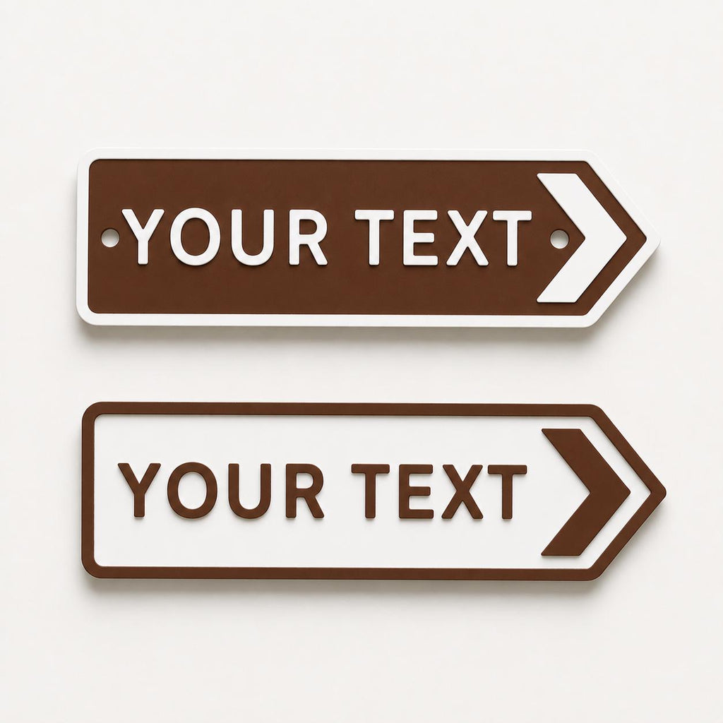 Personalised Your Text Arrow Sign – Custom Street Road House Decoration Plate