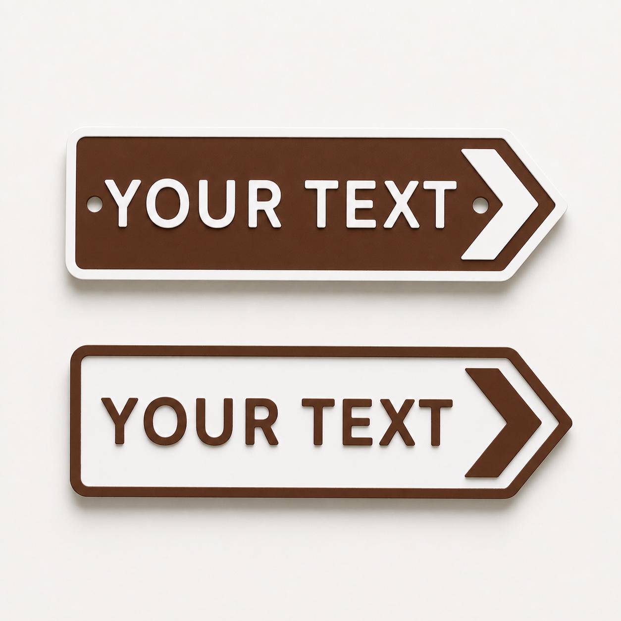 Personalised Your Text Arrow Sign – Custom Street Road House Decoration Plate
