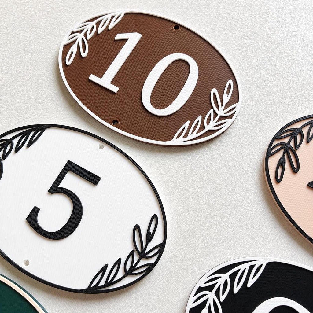 Personalised House Number Sign – Custom Oval Home Front Door Gate Plate Plaque