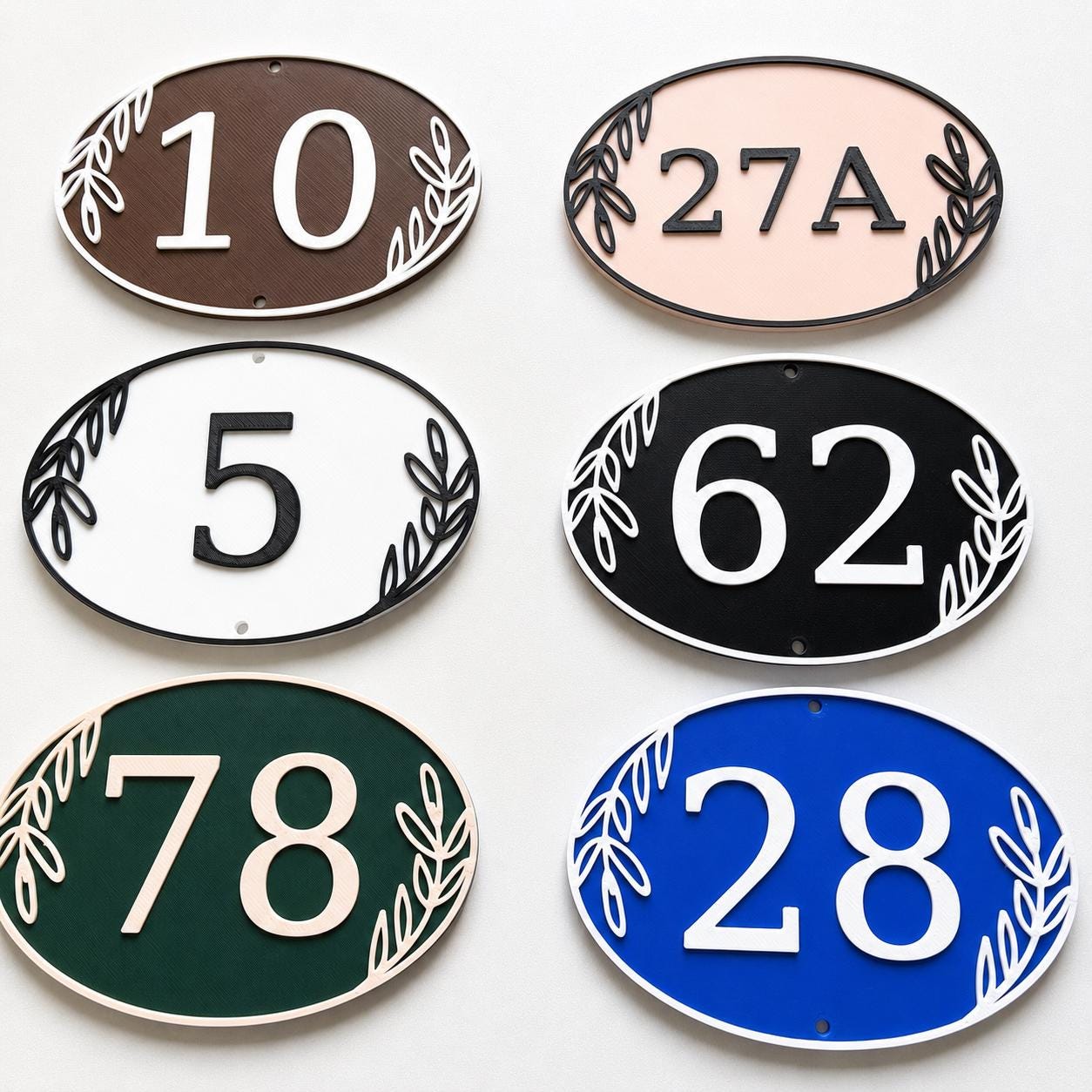 Personalised House Number Sign – Custom Oval Home Front Door Gate Plate Plaque