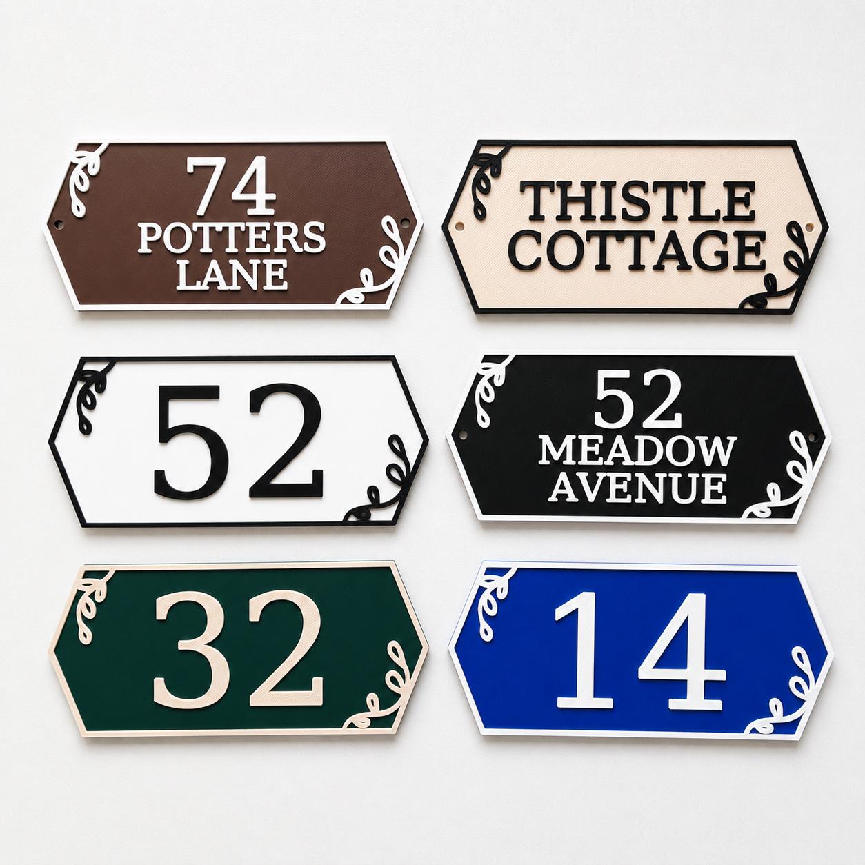 Personalised House Name Number Sign – Custom Front Door Gate Street Plate Plaque