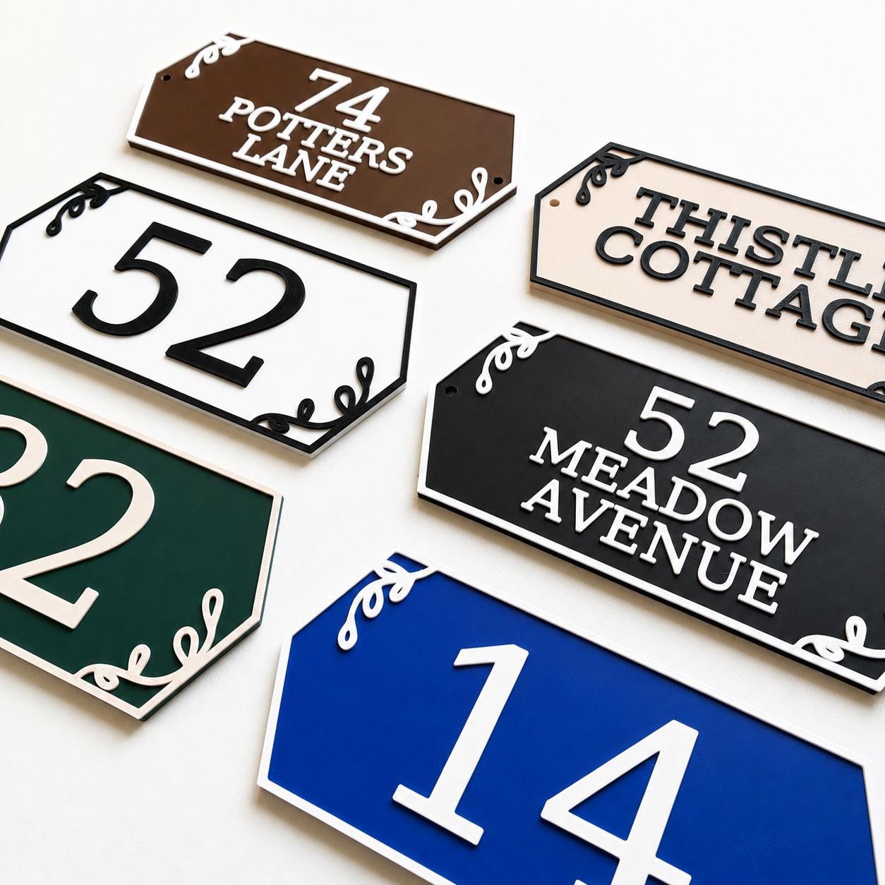 Personalised House Name Number Sign – Custom Front Door Gate Street Plate Plaque