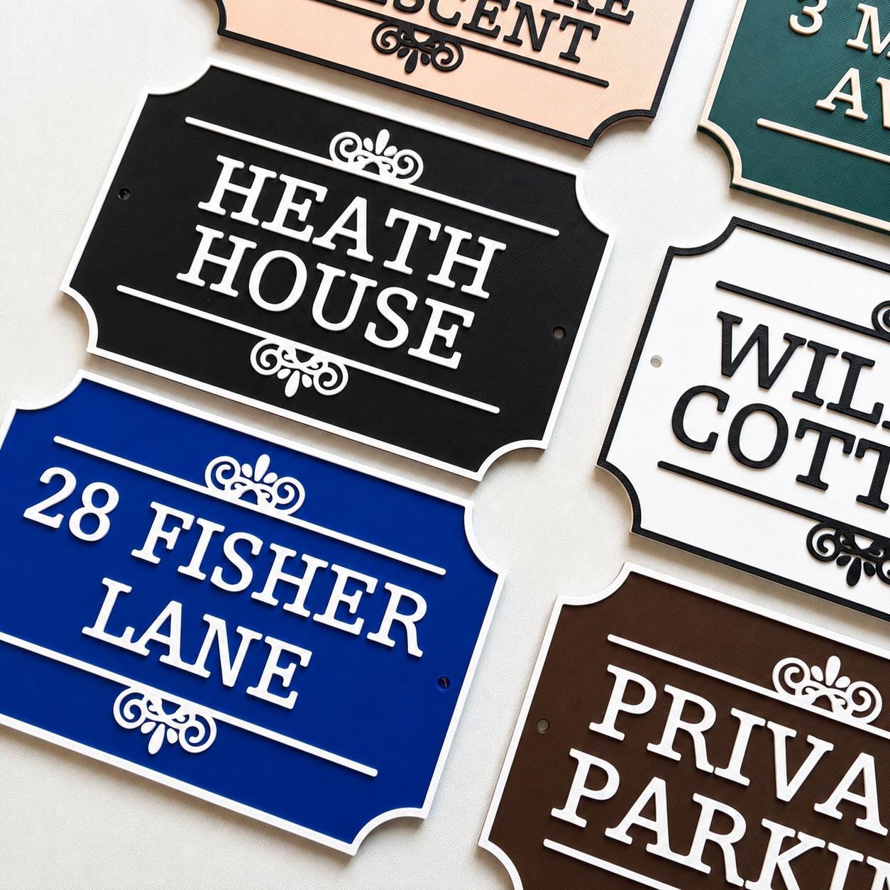 Personalised House Name Sign - Custom Text Door Gate Street Parking Plate Plaque