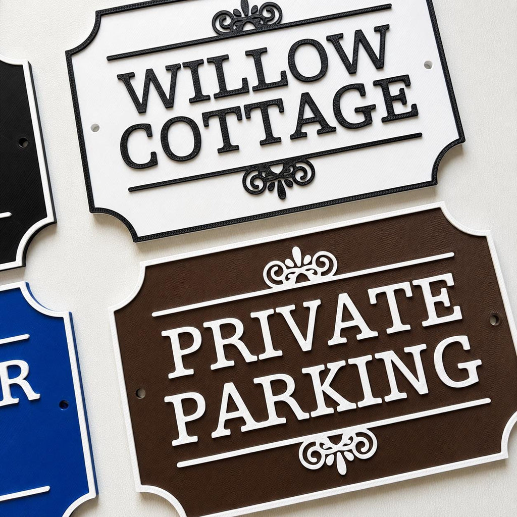 Personalised House Name Sign - Custom Text Door Gate Street Parking Plate Plaque