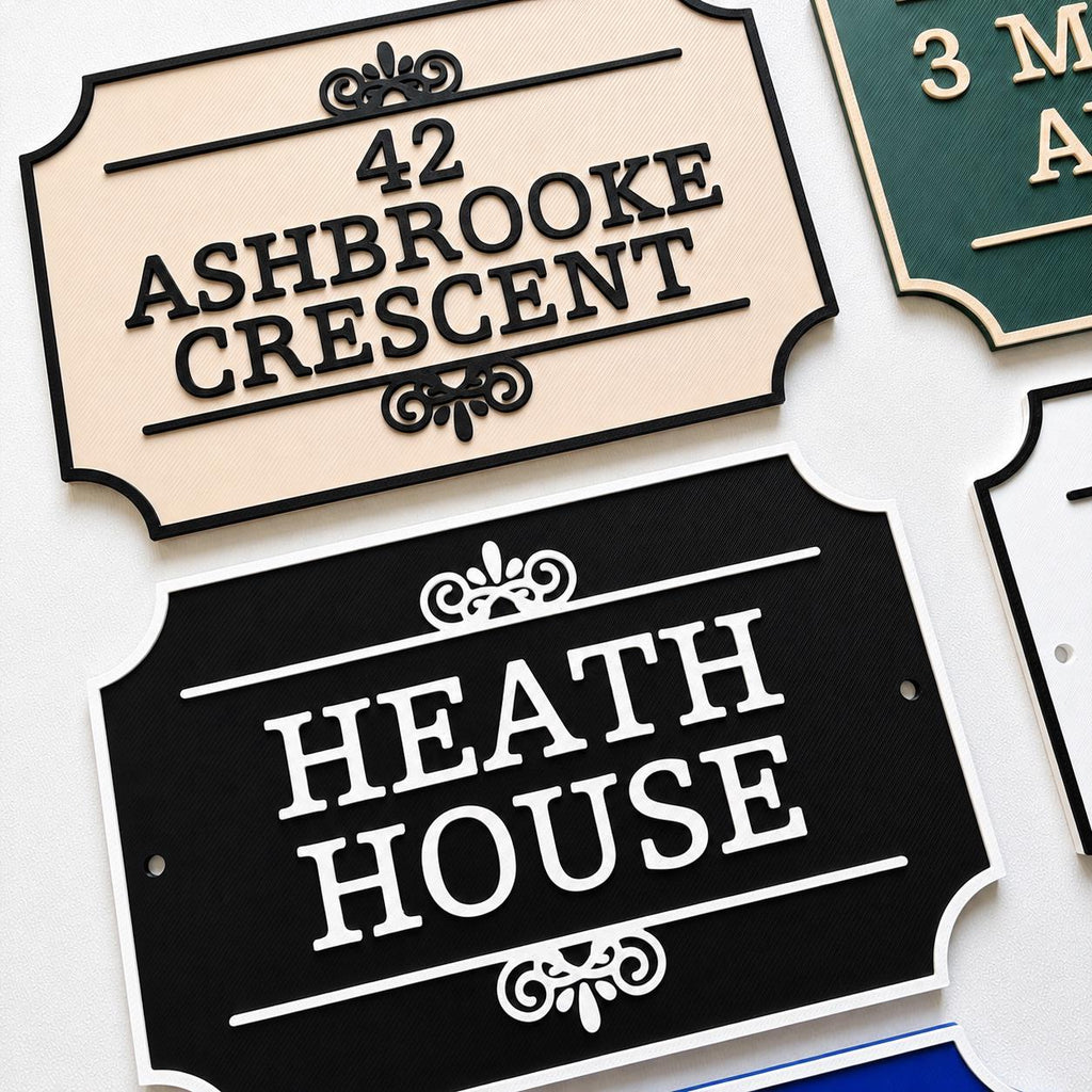 Personalised House Name Sign - Custom Text Door Gate Street Parking Plate Plaque