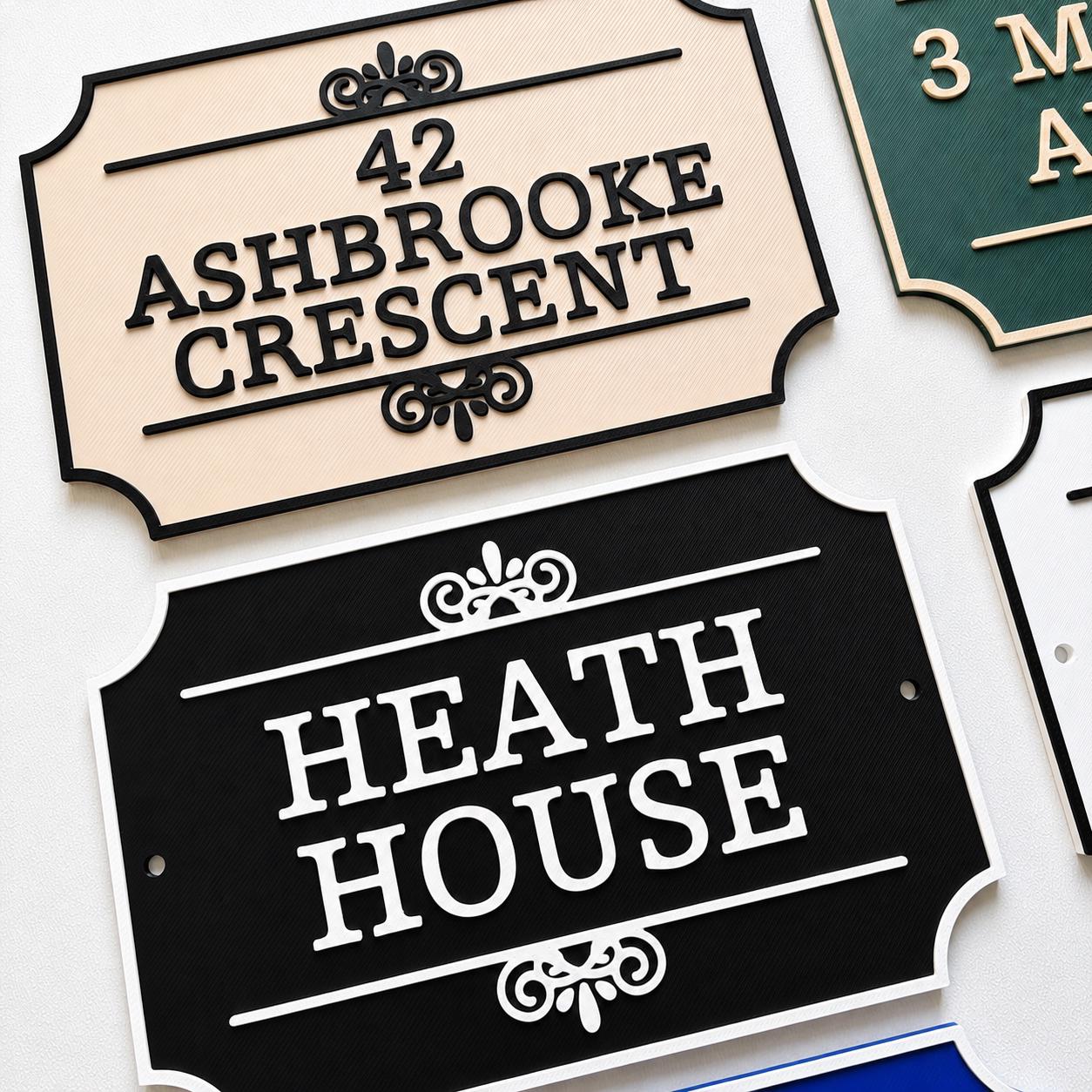 Personalised House Name Sign - Custom Text Door Gate Street Parking Plate Plaque