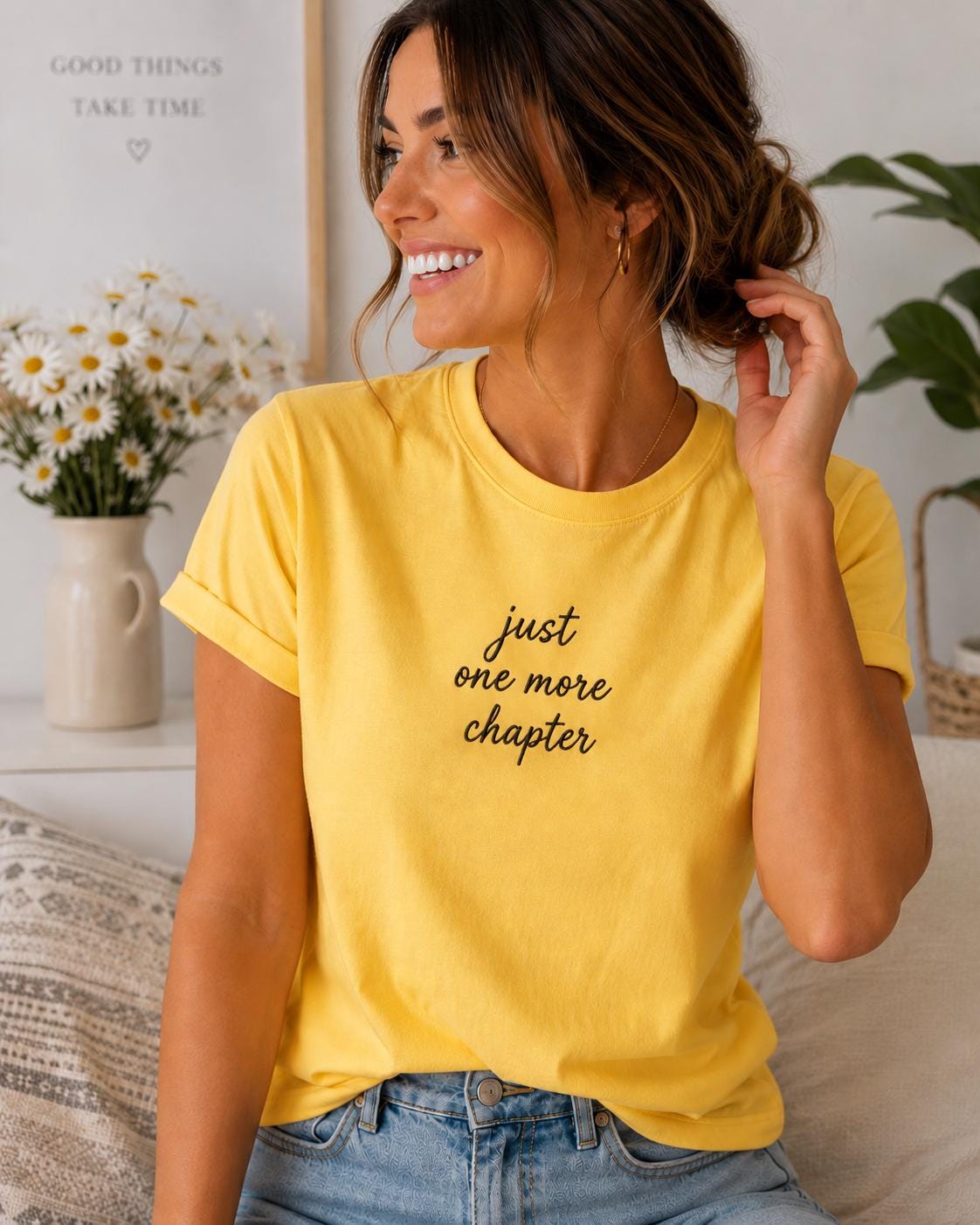 Custom Embroidered T-Shirt, Personalised Text Tee, Embroidered Name Shirt, Gift for Dad Mum, Unisex Heavy Cotton, 30 Colours S-5XL