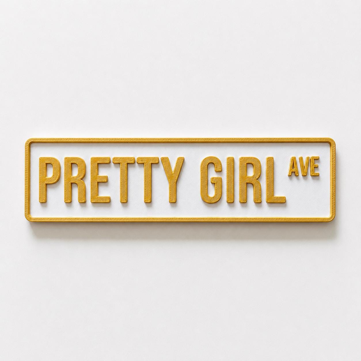 Pretty Girl Avenue Sign Girls Pink Bedroom Decor Door Decoration Plate Plaque