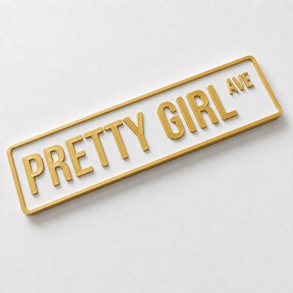Pretty Girl Avenue Sign Girls Pink Bedroom Decor Door Decoration Plate Plaque