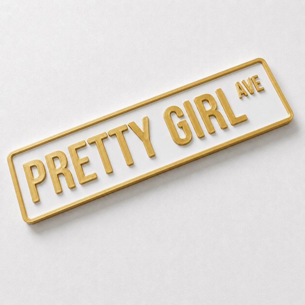 Pretty Girl Avenue Sign Girls Pink Bedroom Decor Door Decoration Plate Plaque