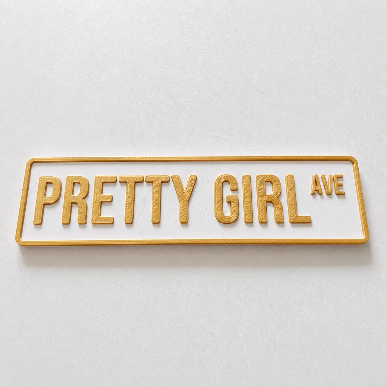 Pretty Girl Avenue Sign Girls Pink Bedroom Decor Door Decoration Plate Plaque