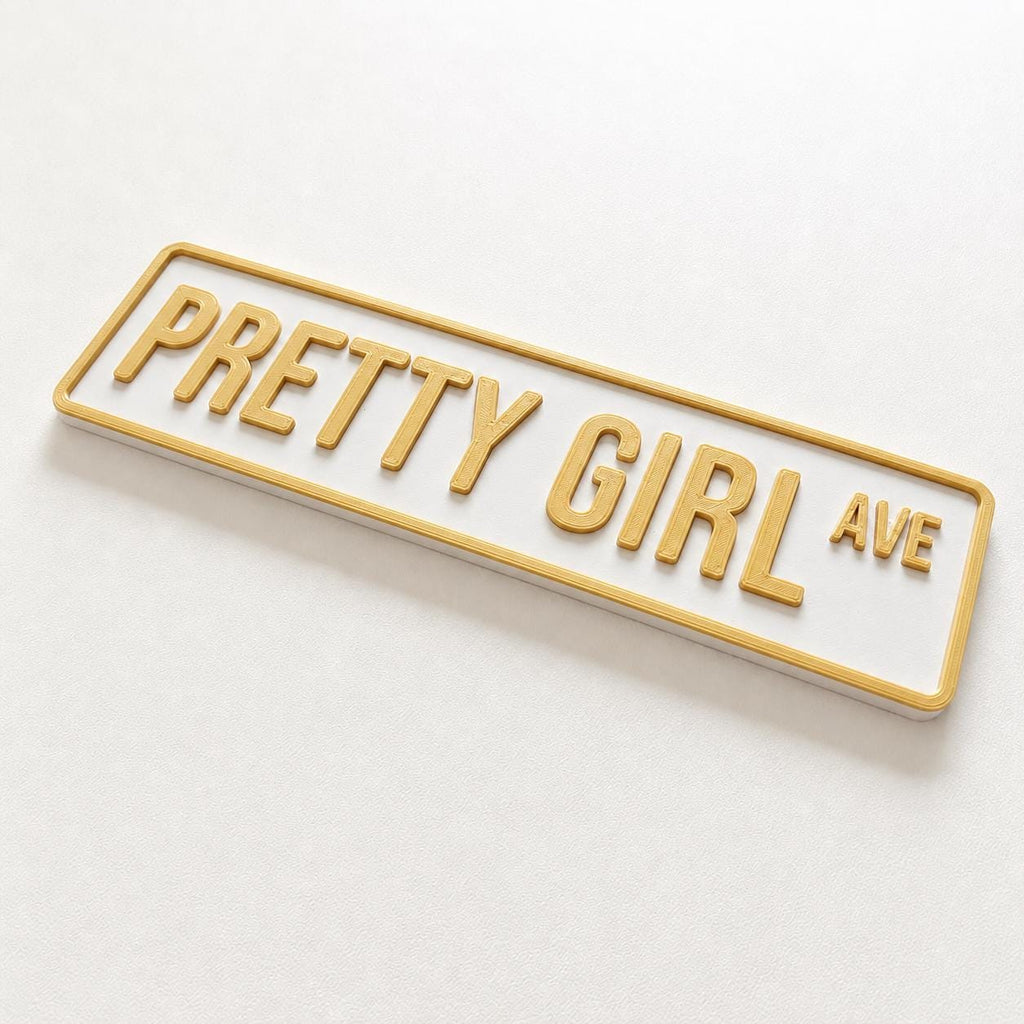 Pretty Girl Avenue Sign Girls Pink Bedroom Decor Door Decoration Plate Plaque