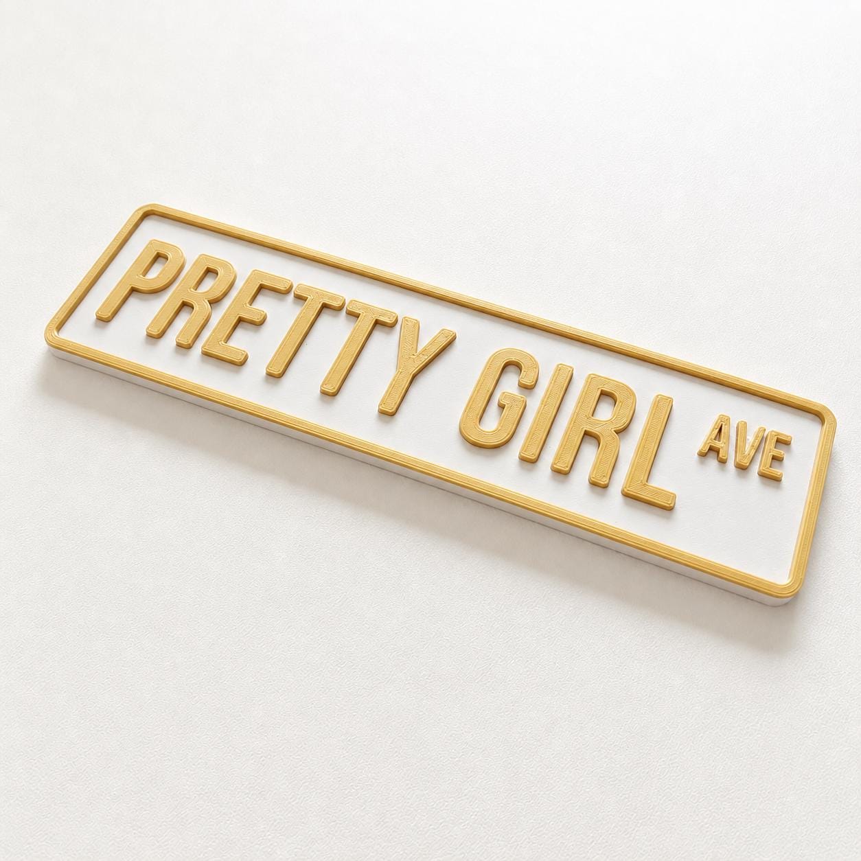 Pretty Girl Avenue Sign Girls Pink Bedroom Decor Door Decoration Plate Plaque