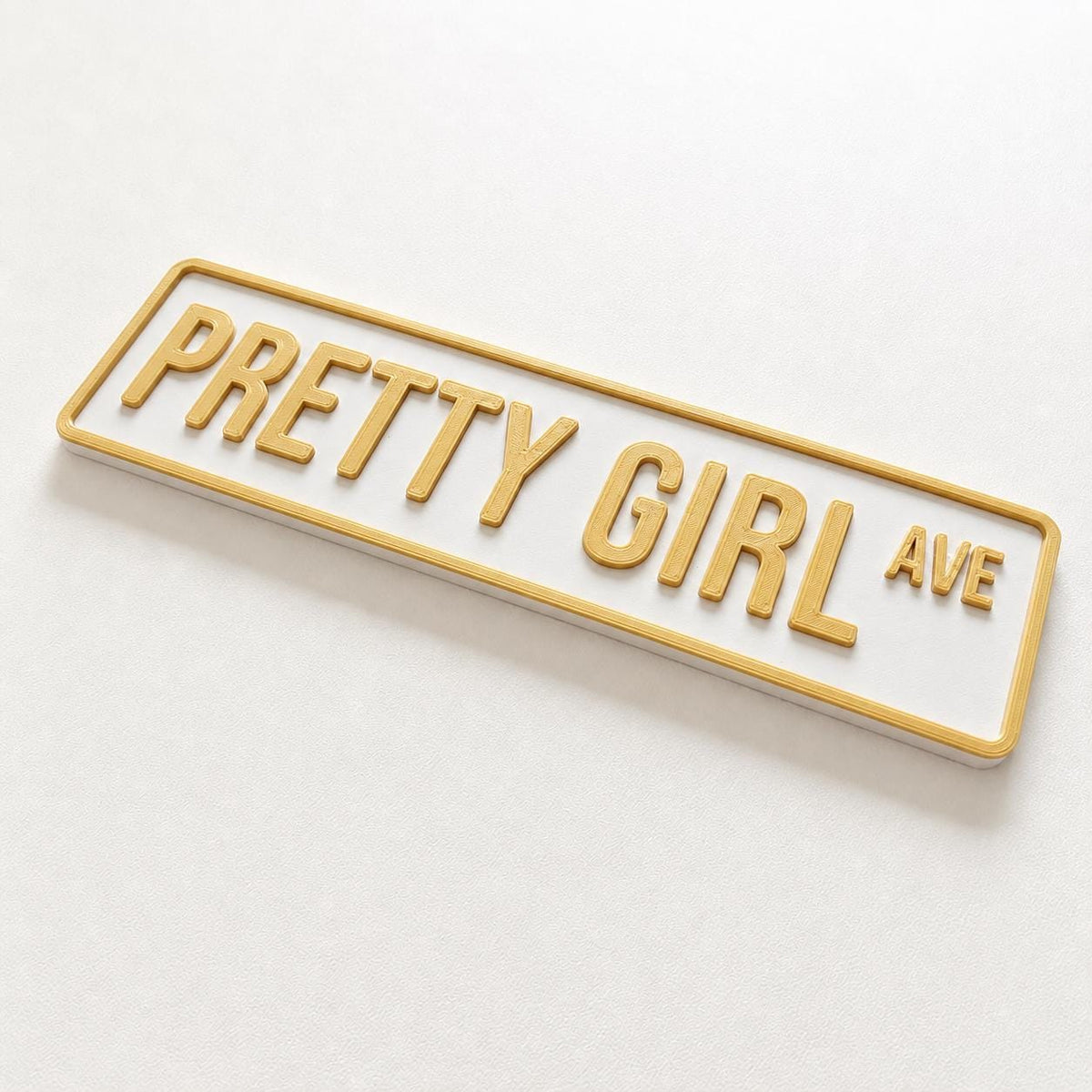 Pretty Girl Avenue Sign Girls Pink Bedroom Decor Door Decoration Plate Plaque