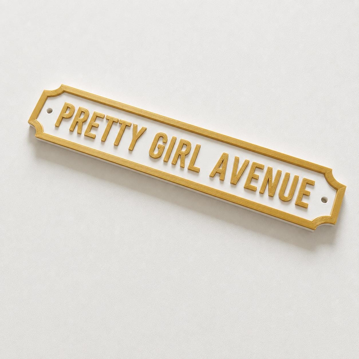 Pretty Girl Avenue Sign Girls Pink Bedroom Decor Door Decoration Plate Plaque