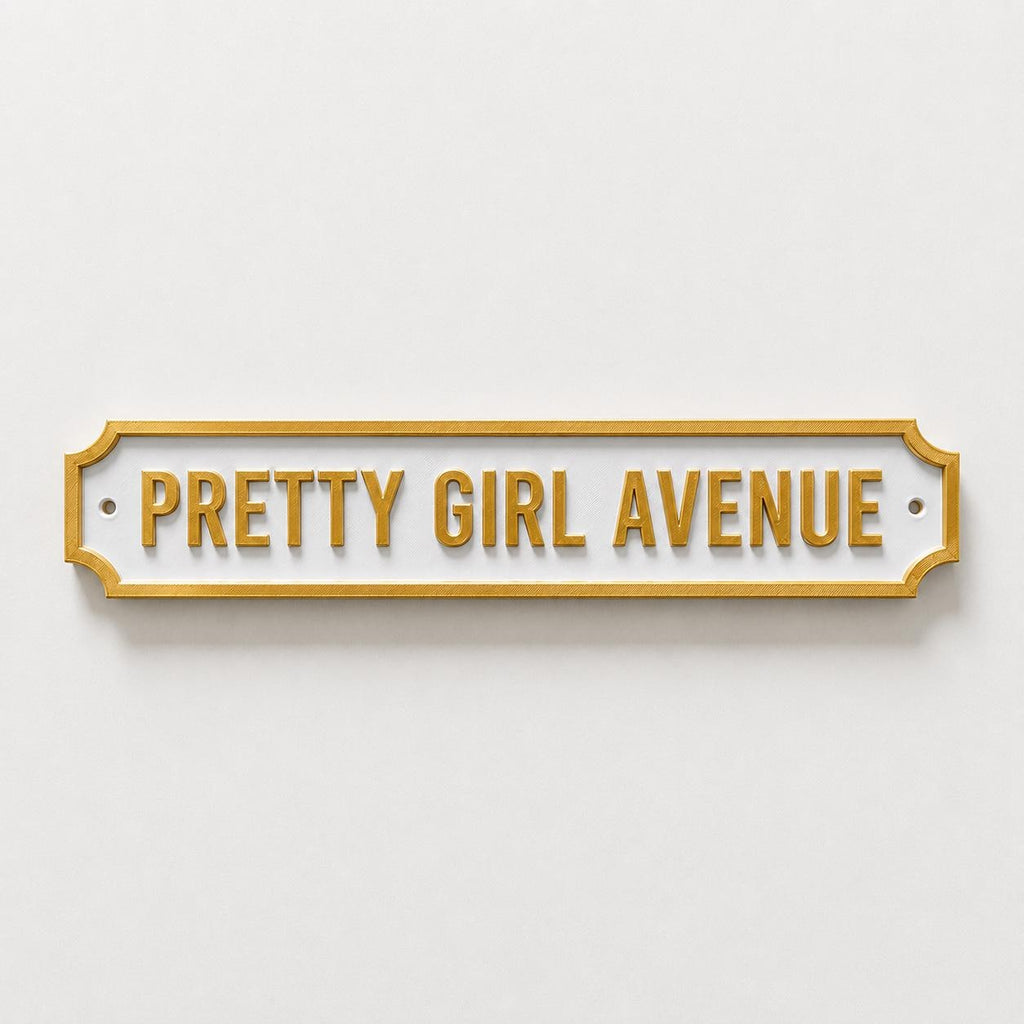 Pretty Girl Avenue Sign Girls Pink Bedroom Decor Door Decoration Plate Plaque