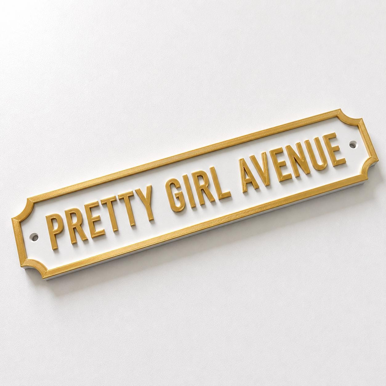 Pretty Girl Avenue Sign Girls Pink Bedroom Decor Door Decoration Plate Plaque
