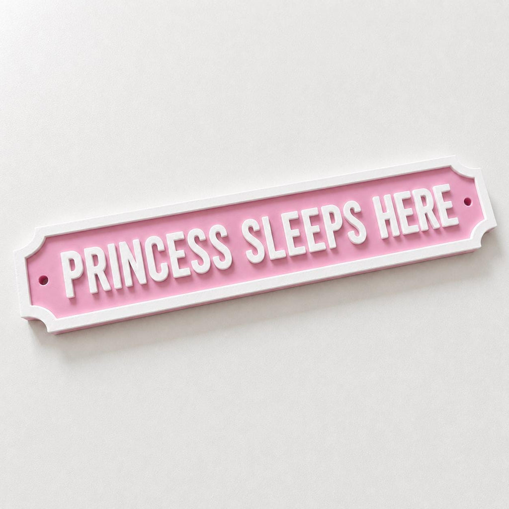 Princess Sleeps Here Sign Girls Pink Bedroom Decor Door Decoration Plate Plaque