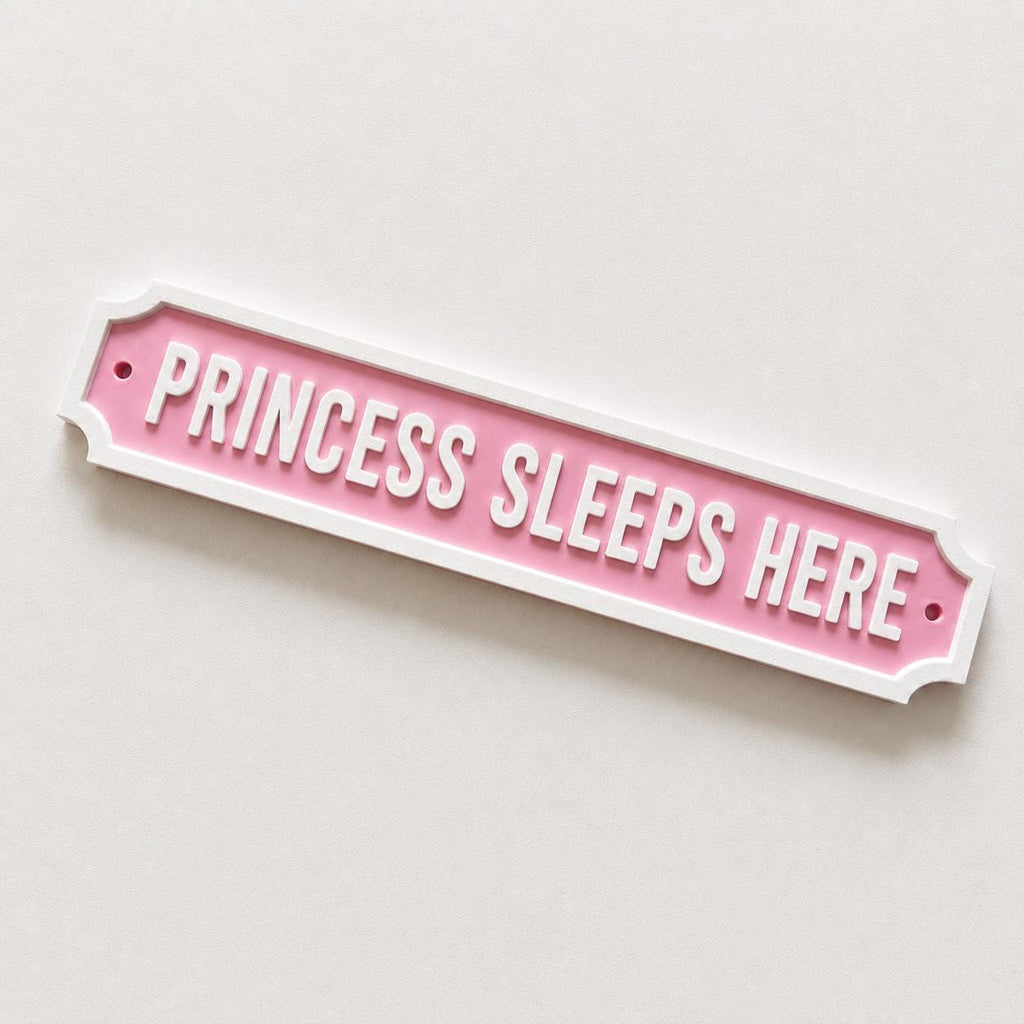 Princess Sleeps Here Sign Girls Pink Bedroom Decor Door Decoration Plate Plaque