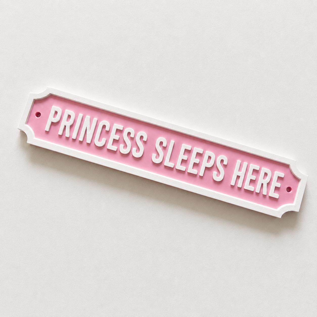 Princess Sleeps Here Sign Girls Pink Bedroom Decor Door Decoration Plate Plaque